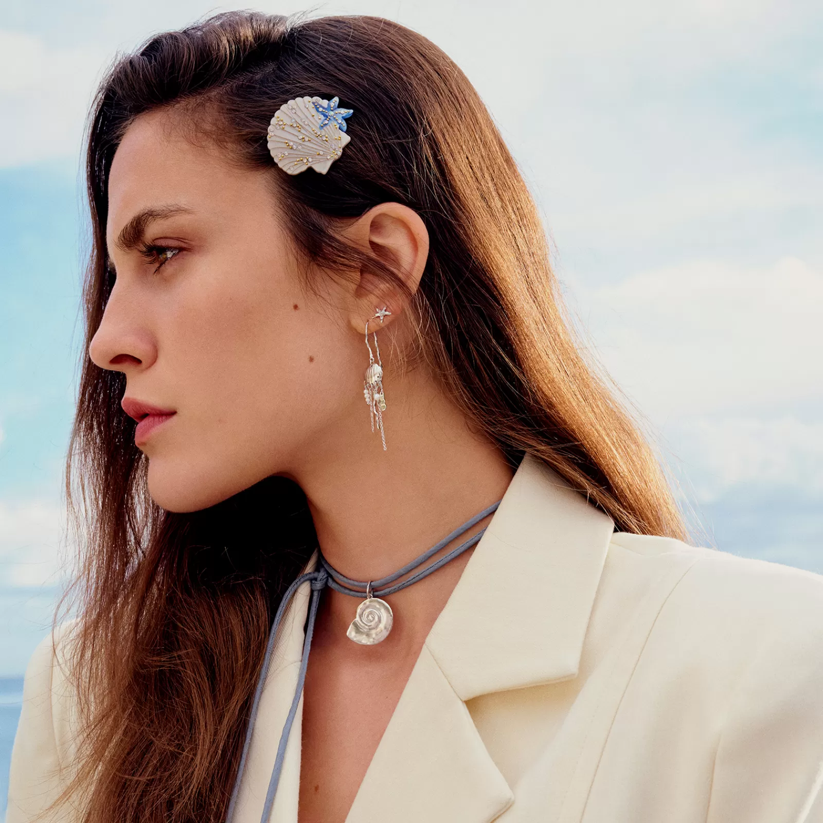 Maanesten Kani Hårspænde Oyster