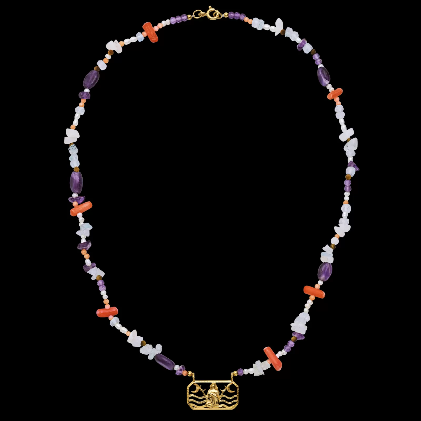 Maanesten Zodiac Water Cancer Halskæde